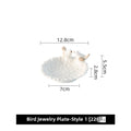 Birds dessert plates, ceramic jewelry storage plates, soap dishes