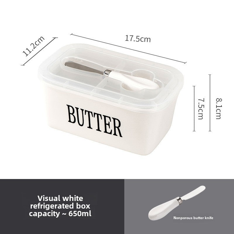 Butter dish with butter knife
visable butter box