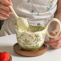 Ceramic Mug with Spoon, Breakfast Mug, Oatmeal Bowl, Coffee Cup