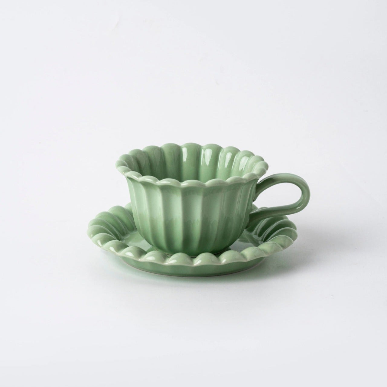 Palace Embossed Style Afternoon Tea Ceramic Coffee Cups