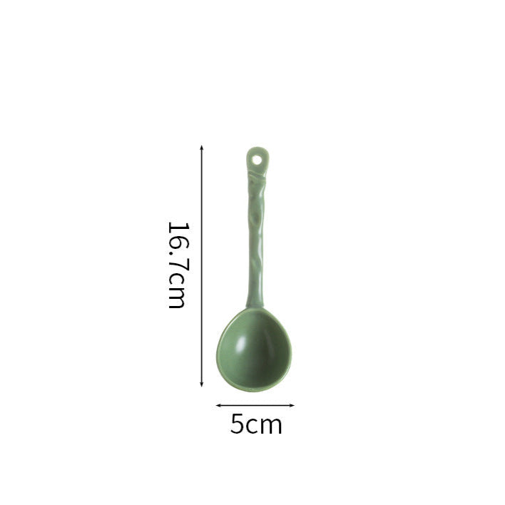 Porcelain Long Handle Spoon Soup Spoon
