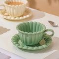 Palace Embossed Style Afternoon Tea Ceramic Coffee Cups