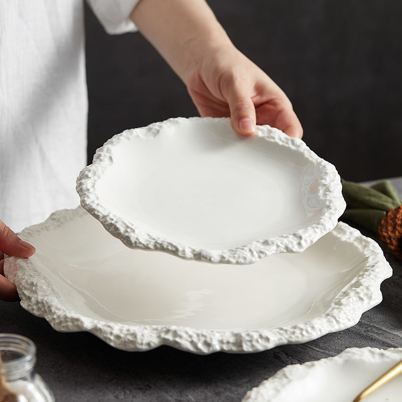  Porcelain Flat Plate Shallow Plate Hotel Tableware 
