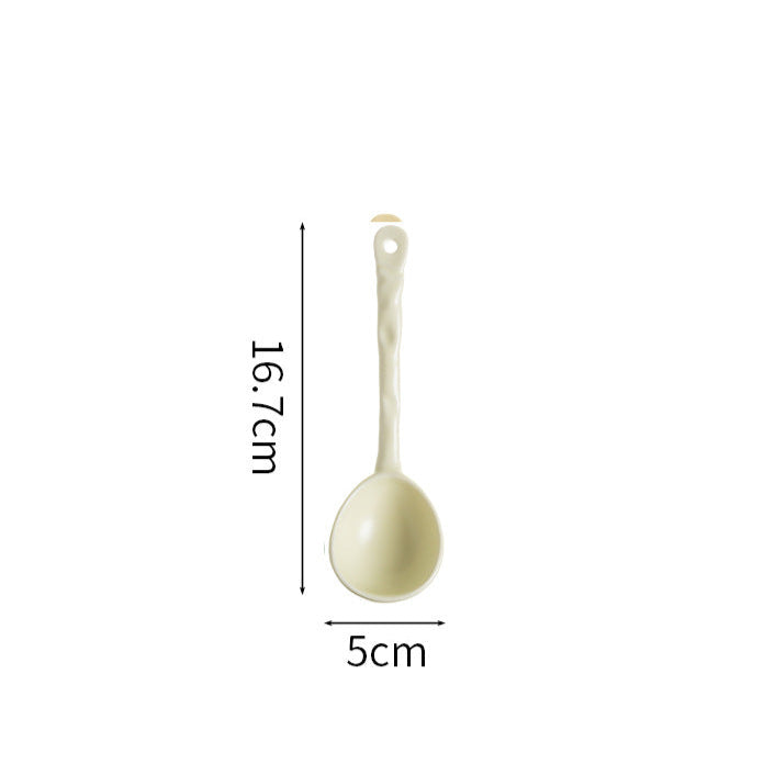 Porcelain Long Handle Spoon Soup Spoon