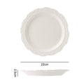 French Style Cream Dinnerware Ceramic Western Dinner Plate Lace Vintage Dessert Plate Cream Cake Plate