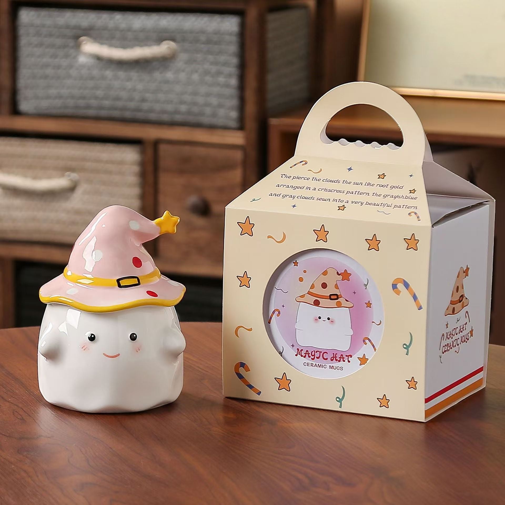 High Value Mug Cute Water Cup With Lid Halloween Gift Cartoon Ghost Ceramic Mug