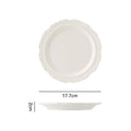 French Style Cream Dinnerware Ceramic Western Dinner Plate Lace Vintage Dessert Plate Cream Cake Plate