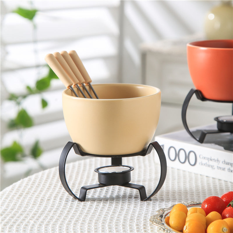 Ceramic Cheese Fondue, Cheese Melting Pot, Ice Cream Fire Boiler, European Cheese Pot, Chocolate Fondue