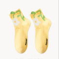 Women's Socks Tide Socks Cute Cartoon Flowers Tulip Women's Cotton Ankle Socks