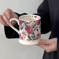 Retro Style Floral Mug High Temperature Resistant Afternoon Tea Ceramic Mug Set Premium Housewarming Gifts