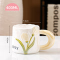 Ceramic Mug with Flower Pearl Glaze