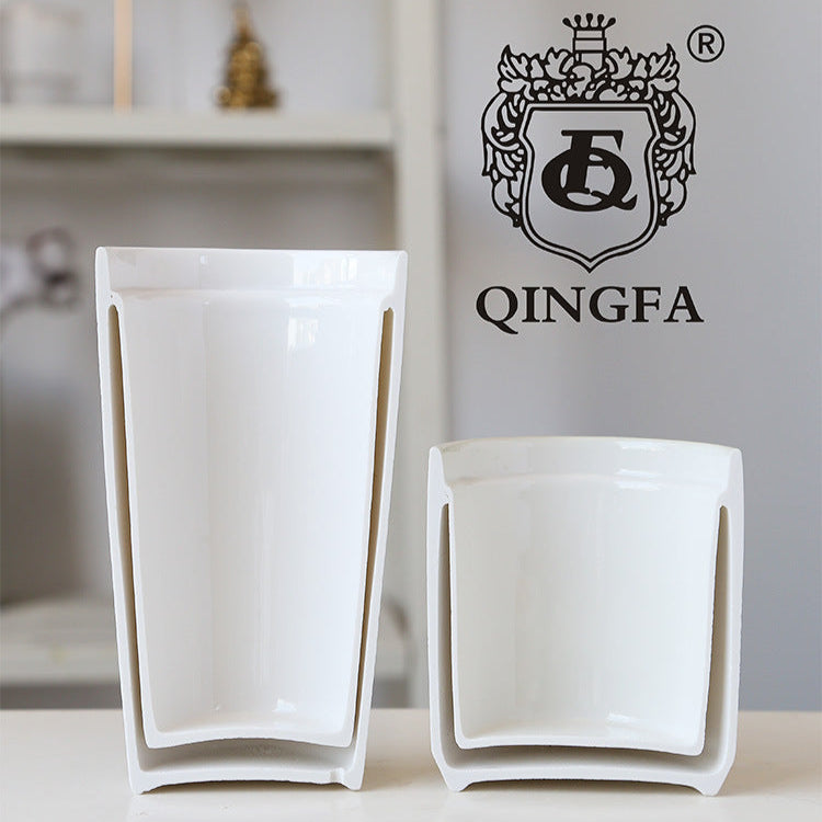 Double-Wall Ceramic Mug with Lid, Small Fresh Gradient Color Pearl Glaze Portable Mug, Coffee Mug