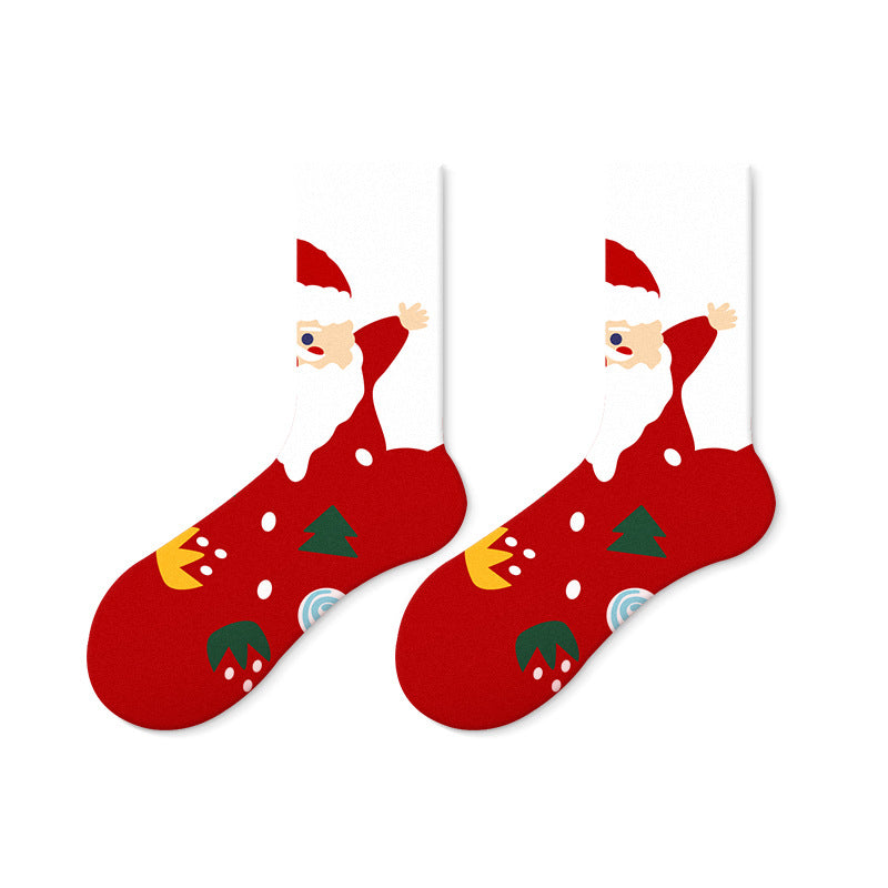 Deer Christmas Crew Socks Gift Box Medium Tube Cotton Socks Male And Female Couple Autumn And Winter Cartoon Cute Christmas Gift