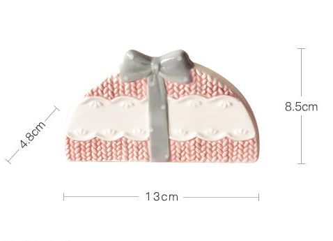 Ceramic Napkin Holder Knitted Embossed Pattern