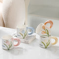 Ceramic Mug with Flower Pearl Glaze
