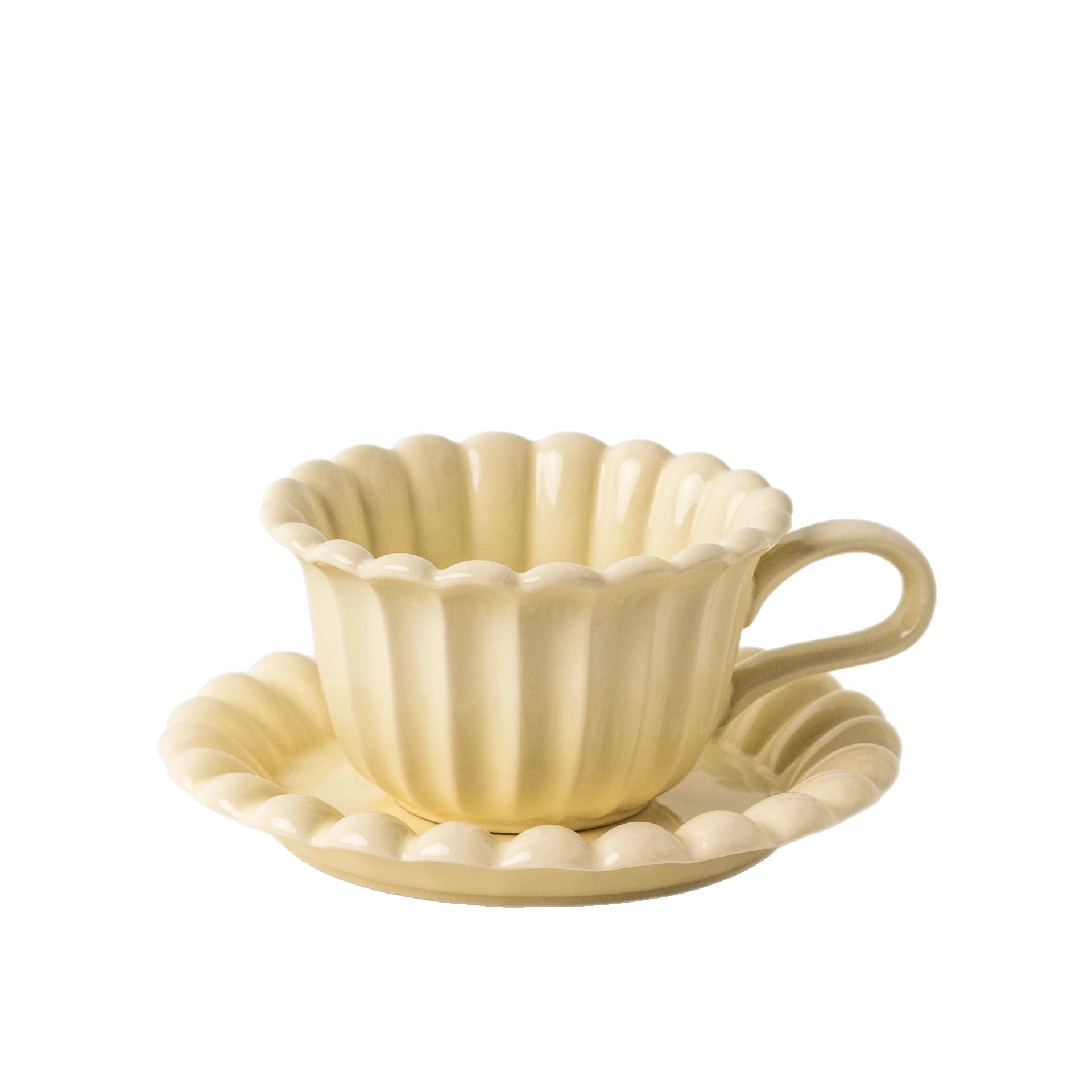 Palace Embossed Style Afternoon Tea Ceramic Coffee Cups