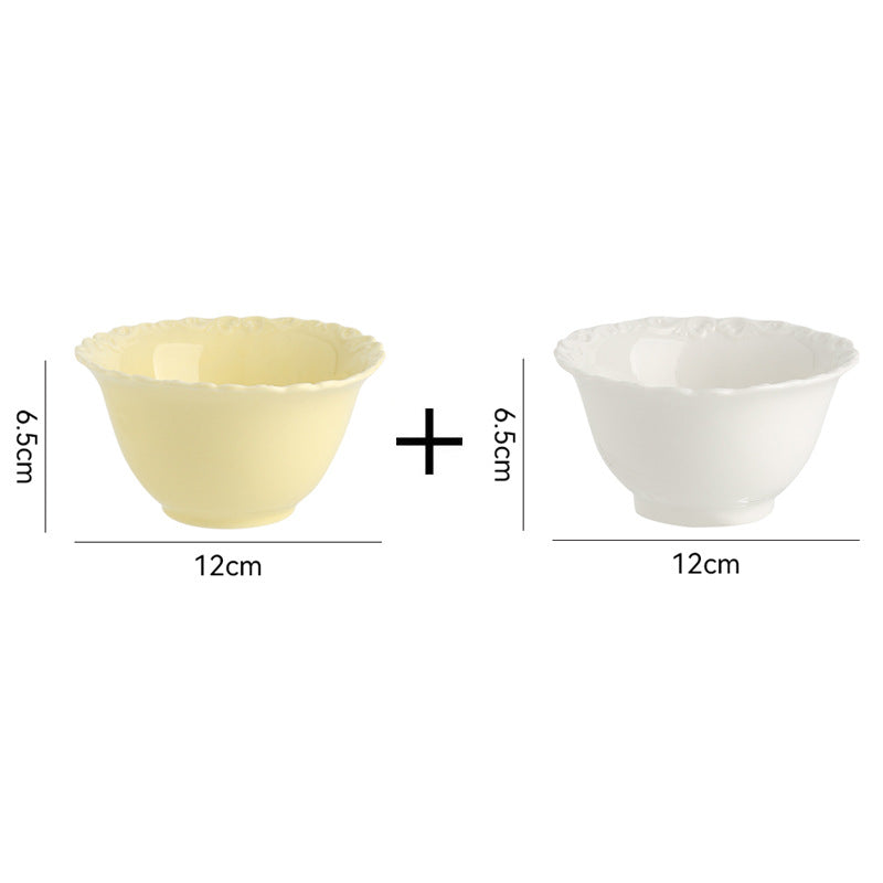 French Style Cream Dinnerware Ceramic Western Dinner Plate Lace Vintage Dessert Plate Cream Cake Plate
