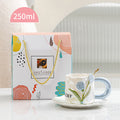 Ceramic Mug with Flower Pearl Glaze