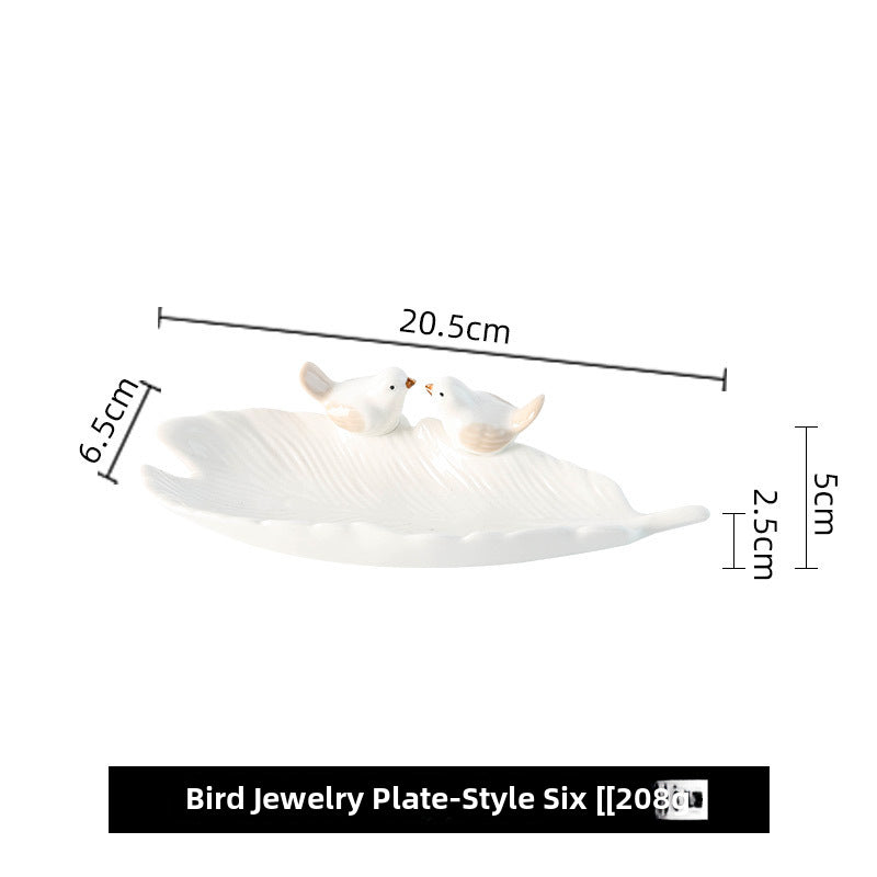 Birds dessert plates, ceramic jewelry storage plates, soap dishes