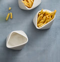 Porcelain Folded Edge French Fries Chips Cup