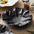 Pleated Deep Dish Plate Bowl Premium Japanese Style Tableware Western Food Salad Ceramic High-End Plate