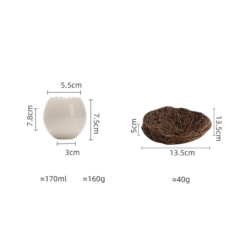 Eggshell Shape Steamed Egg Bowl, Dessert Bowl, Ceramic bowl, Yogurt bowl