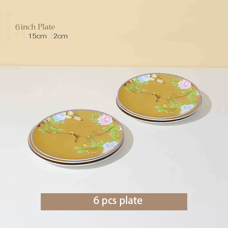 High-end Chinese Style Gold-rimmed Bone China Tableware Set dinnerware set