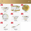 High-end Chinese Style Gold-rimmed Bone China Tableware Set dinnerware set