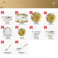 High-end Chinese Style Gold-rimmed Bone China Tableware Set dinnerware set